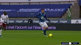 上半场补时第1分钟斯特拉斯堡球员阿若克射门 - 被扑