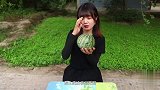 两人抬杠卖西瓜，对话一句比一句搞笑，美女老板被气坏了