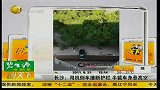 长沙：司机倒车撞断护栏 半截车身悬高空