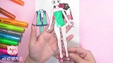 手工纸娃娃玩具：纸娃娃装扮，古代清朝旗服制作