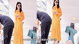 阔太李湘高调出门买菜，橙色长裙配红唇美艳动人，瘦身成功变美了
