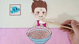 手绘定格动画：哪吒看完电视吵着要吃鸡蛋面，口水流一地！
