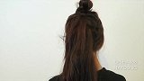韩国美女教你编织凌乱丸子头，轻松就能学会！