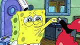海绵宝宝：煎铲竟成两半了， 小海绵给煎铲做电击，太好玩了
