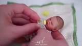 掌中宝，超可爱的仿真迷你娃娃，袖珍奶瓶更小，胶质婴儿