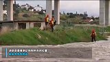 四只狗狗遭主人抛弃被困洪水中 消防员艰难营救