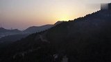 济南佛慧山航拍日出美景，群山连绵起伏很壮观