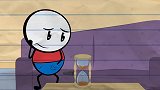 创意铅笔动画：神奇的沙漏，铅笔人被吓到