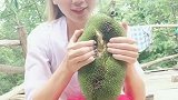 买了一个菠萝蜜，小姐姐撕开的那一刻，真想吃上两口！