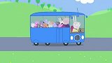 小猪佩奇：佩德罗迟到了，妈妈开着车追校车，终于赶上了！