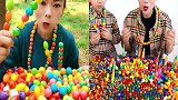 农村小姑吃彩色糖糖大聚会，漂亮极了，是我向往的生活