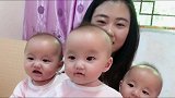 这妈妈真是太厉害了，一胎就生了三个女儿，咋一看还以为是三儿子