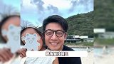 撒贝宁一家三亚度假，李白身形高挑长腿抢镜，龙凤胎混血感满满