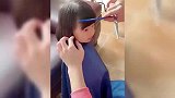 从此以后她可能再也不让我给她剪头发了了，还是小哥哥剪的好