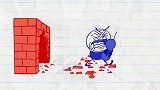 创意铅笔人动画：小蓝人为了煲电话粥，撞上南墙也不回头