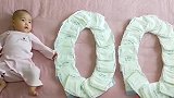 小宝宝今天100天了，非常喜庆的和尿布湿一直拍照，好搞笑啊！