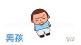 人物简笔画大全，画愤怒的小男孩简笔画