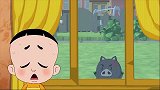 大头儿子：这只猪太聪明了，懂得利用杠杆原理，让自己跳的更高