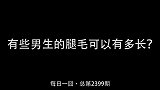 有些男生的腿毛可以有多长？连蚊子都深陷其中无法自拔