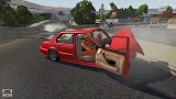 BeamNG：驾驶员猛踩油门，模拟小轿车高速撞车和追尾事故