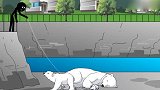 火柴人：火柴人在动物园向北极熊示好，结果惨遭欺辱了