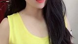 国色天香的小姐姐，身穿黄色的短袖，非常的好看！