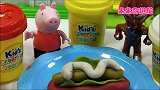 培培乐彩泥小猪佩奇和奥特曼手工制作好吃的热狗