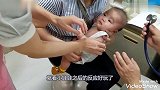 3月宝宝打针有点小怕怕，盯着医生看傻了，太好玩了吧