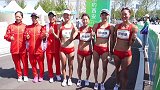陕西队获得十四运会 女子20公里竞走团体决赛金牌