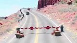 动画模拟：弯道测速实验，超速的一律不许通过