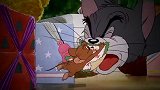猫和老鼠：杰瑞胆大包天，在睡着汤姆身上跳来跳去，被一顿追捕