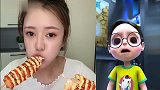 美女直播吃热狗棒,看着超过瘾,是我向往的生活
