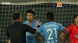 汪晋贤甩头攻门直奔死角 张烈后仰托球门线救险