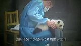 饲养员趁机摸小熊猫，它却一脸不高兴，好好说话别动手动脚！