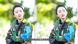 周冬雨扎高马尾穿迷彩服 造型利落帅气