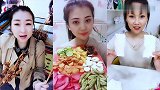 美女直播吃鱿鱼串，看着真过瘾，是我向往的生活