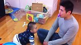 老爸帮宝宝吹气球，小家伙被逗得笑坏了，真有那么好玩吗？