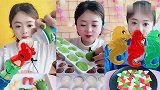 美女直播吃彩色果冻佩奇，彩色海马果冻，是我向往的生活