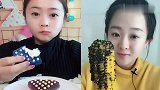 可爱美女直播吃奶油果冻，看着真过瘾，是我向往的生活