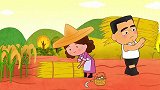 可可小爱：小朋友们一定要记住农民伯伯种粮食是很辛苦的！