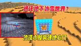 迷你世界：揭密通往冰雪世界的秘密，神奇沙漠小屋旁造了地心门