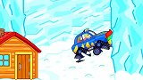 儿童卡通片：小狮子帮助雪怪制作冰块大床
