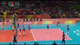 中国女排自由人得分林莉接球倒地意外得分，塞尔维亚队员懵了！