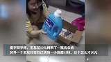 女生10元购洗衣液到货后发现蓝月壳：商家故意把商标遮挡住了