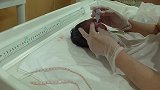 刚出生20分钟的小宝宝，眼睛黑亮水灵，好漂亮！