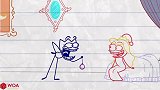 铅笔动画：铅笔人哄美女入睡