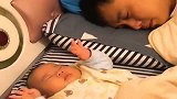 趁爸爸睡着，本想恶搞一下他，下一秒，儿子还是亲生的吗