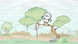 搞笑铅笔动画，铅笔男孩在郊外追兔子玩，太滑稽了