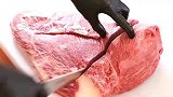 这是日本最贵的神户牛肉，学徒直接不敢切。