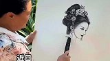 高手在民间！大娘用烧火棍画古装美女，栩栩如生非常生动